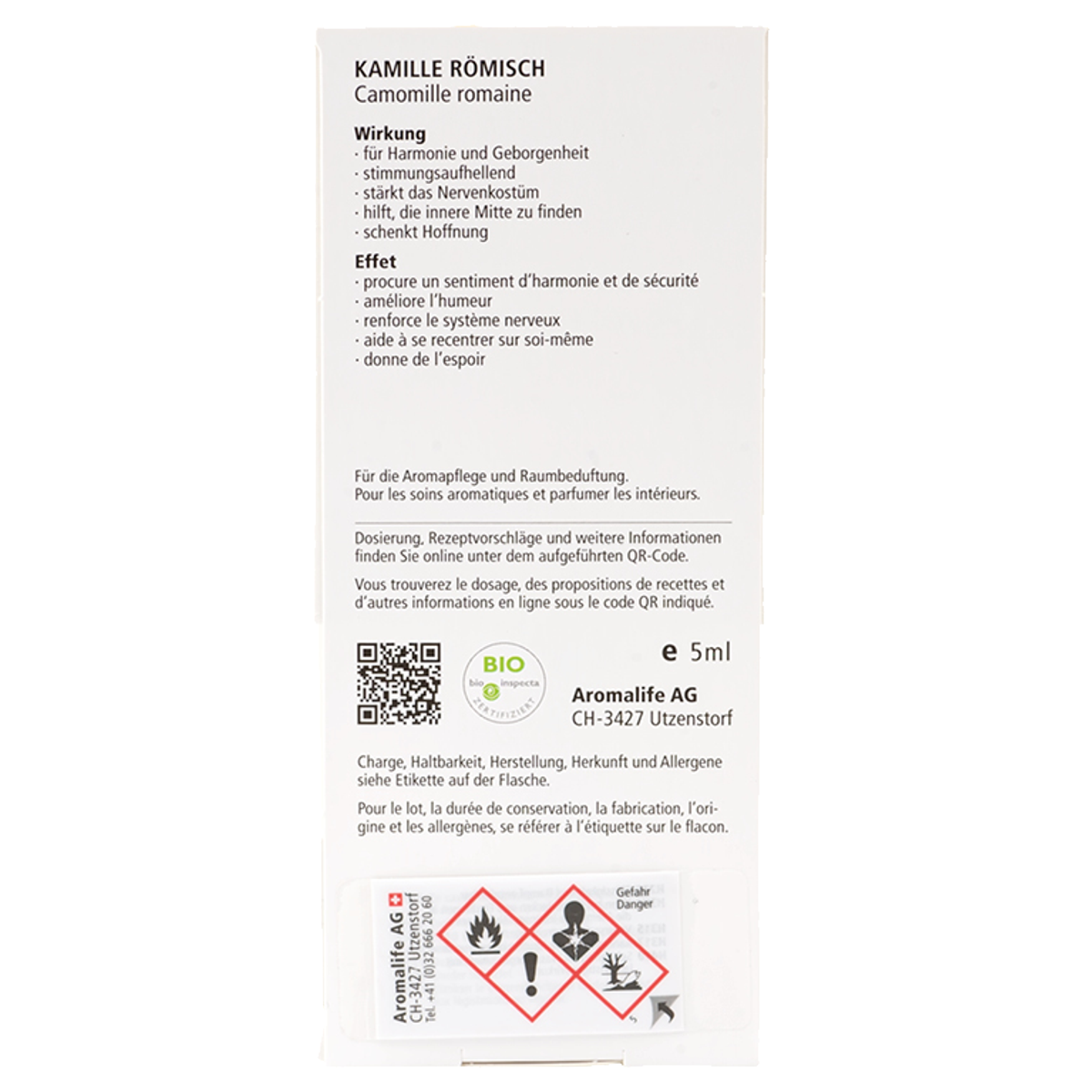 Aromalife Top Kamille römisch ätherisches Öl Bio 5 ml