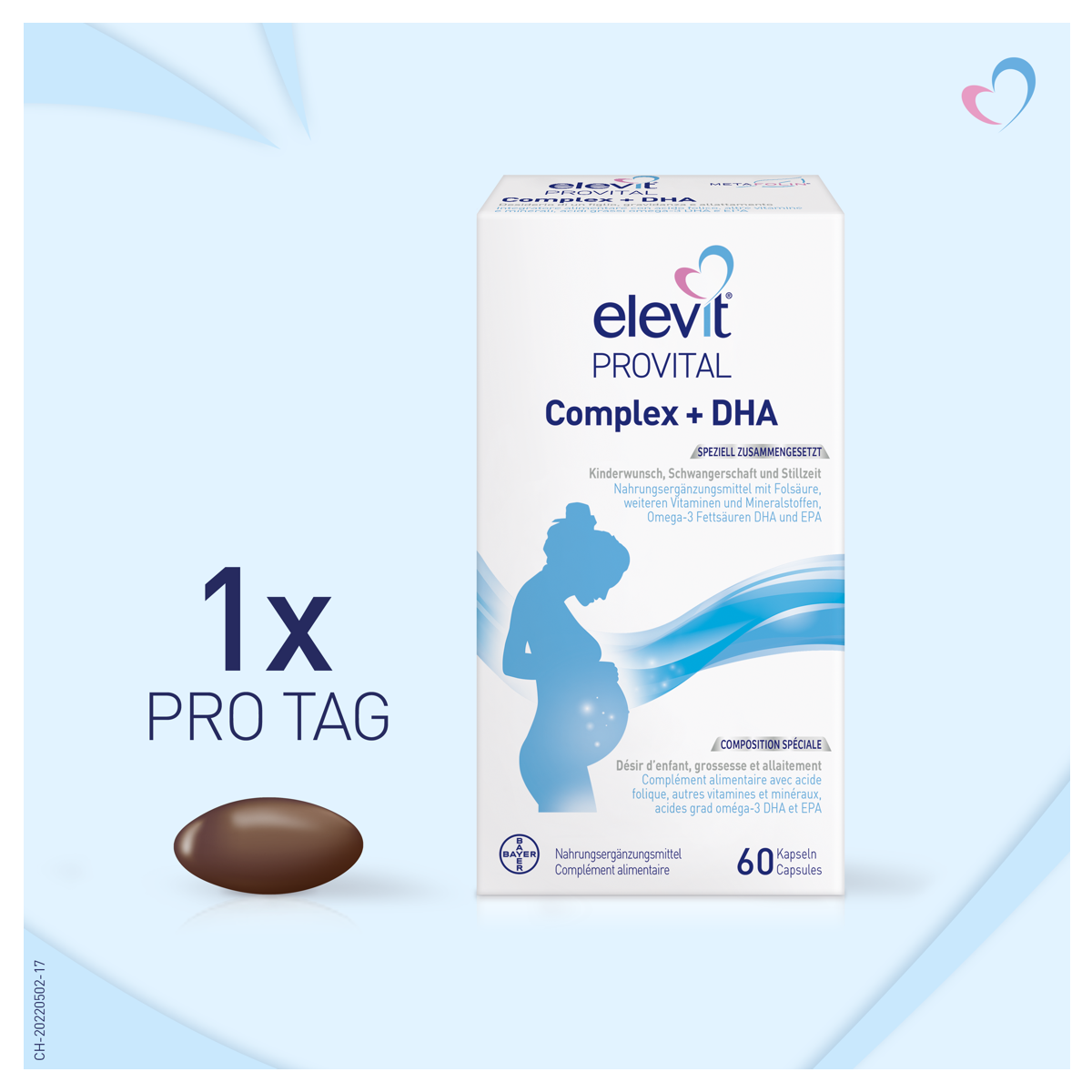 Elevit Provital Complex + DHA Kapseln 60 Stück Elevit Provital Complex + DHA Kapseln 60 Stück