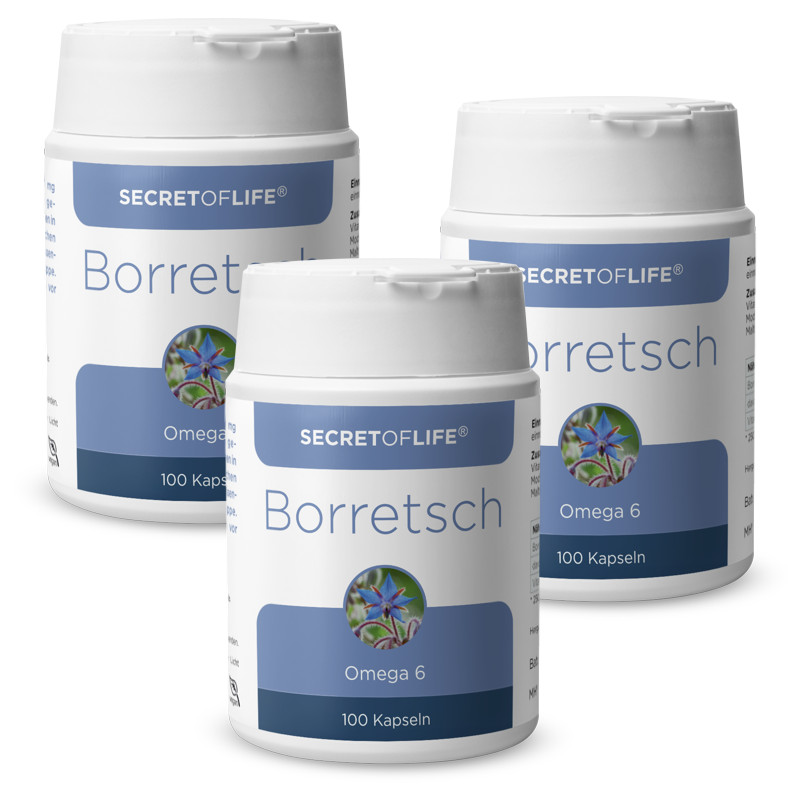 Secret of Life Borretschöl Kapseln 3x 100 Stück Secret of Life Borretschöl Kapseln 3x 100 Stück