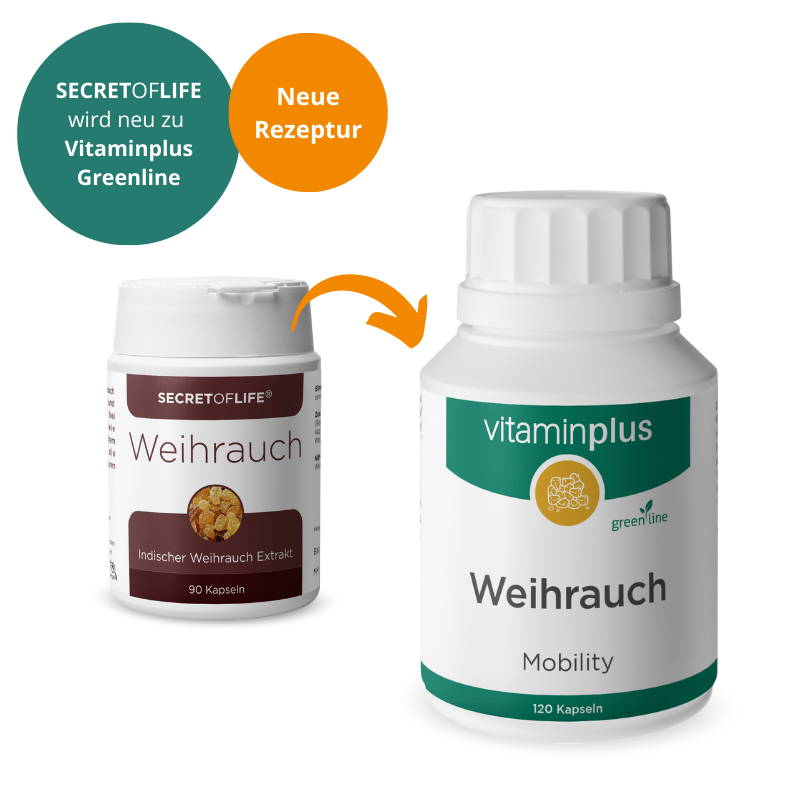 Secret of Life wird zu Vitaminplus greenline Weihrauch Kapseln
