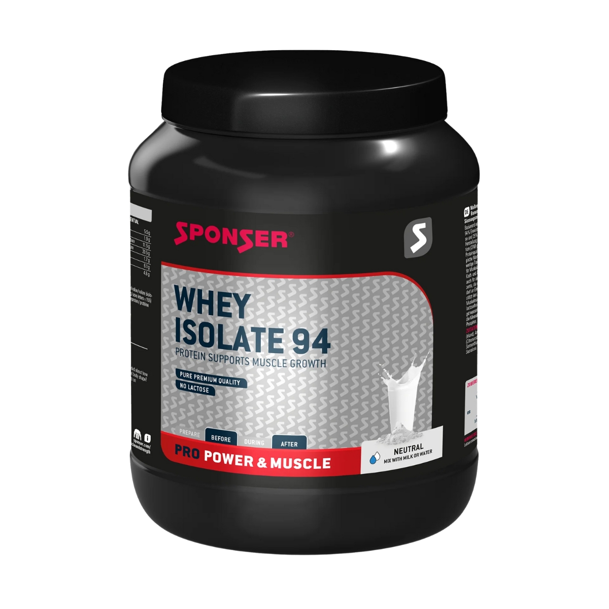 Sponser Whey Isolate 94 Neutral Dose 850 g Sponser Whey Isolate 94 Neutral Dose 850 g