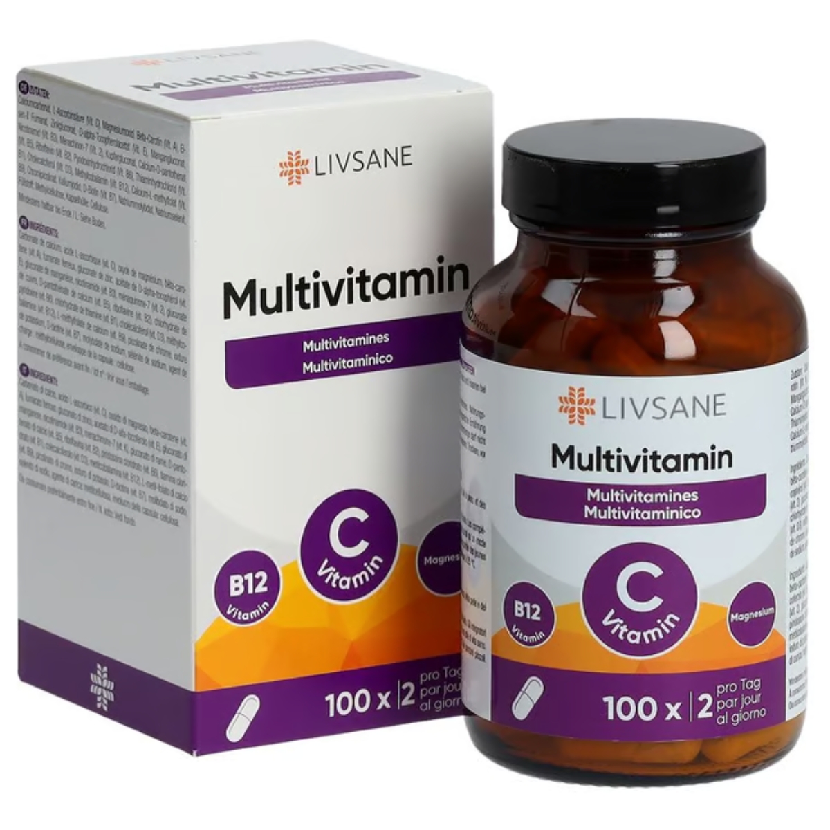 Livsane gélules multivitaminées 100 pièces Livsane gélules multivitaminées 100 pièces