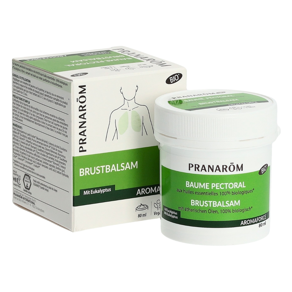 Pranarom Aromaforce Brustbalsam Bio Topf 80 ml