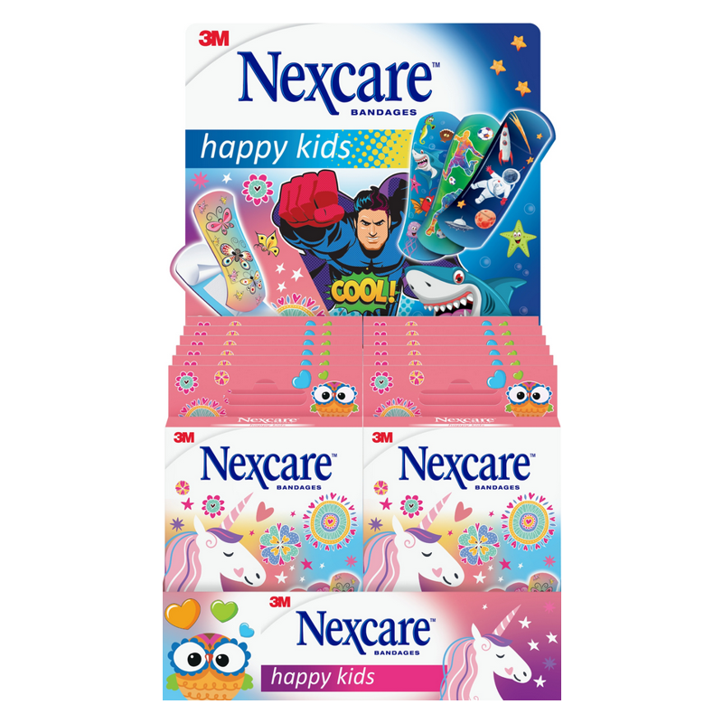 3M NEXCARE Kinderpflaster Happy Kids Magic Display 12 Stück