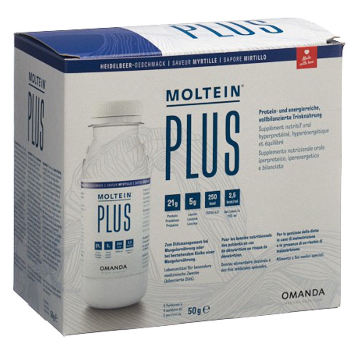 Moltein Plus 2.5 Heidelbeere 6 Flaschen 50 g