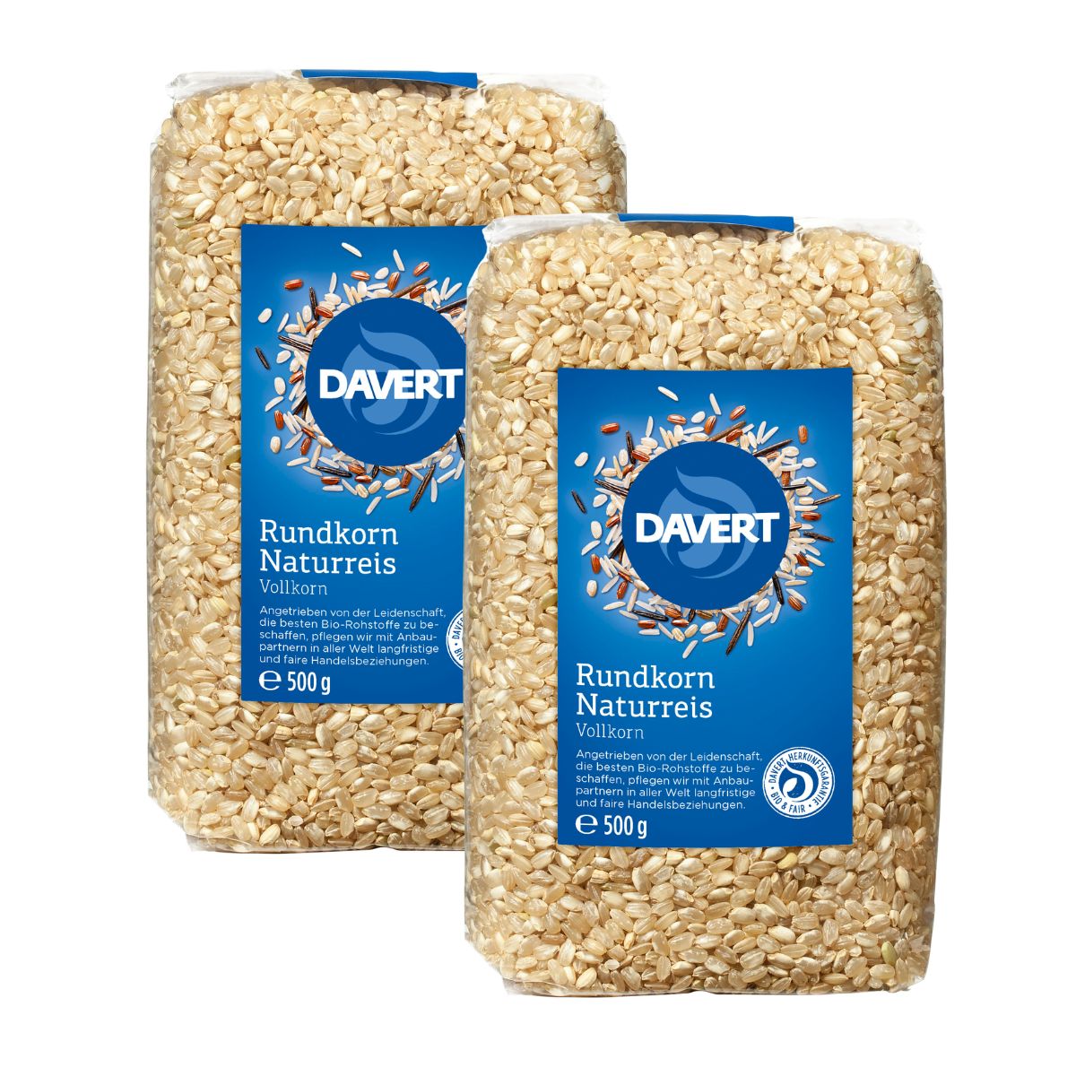 Davert Rundkorn Naturreis 2 x 500 g