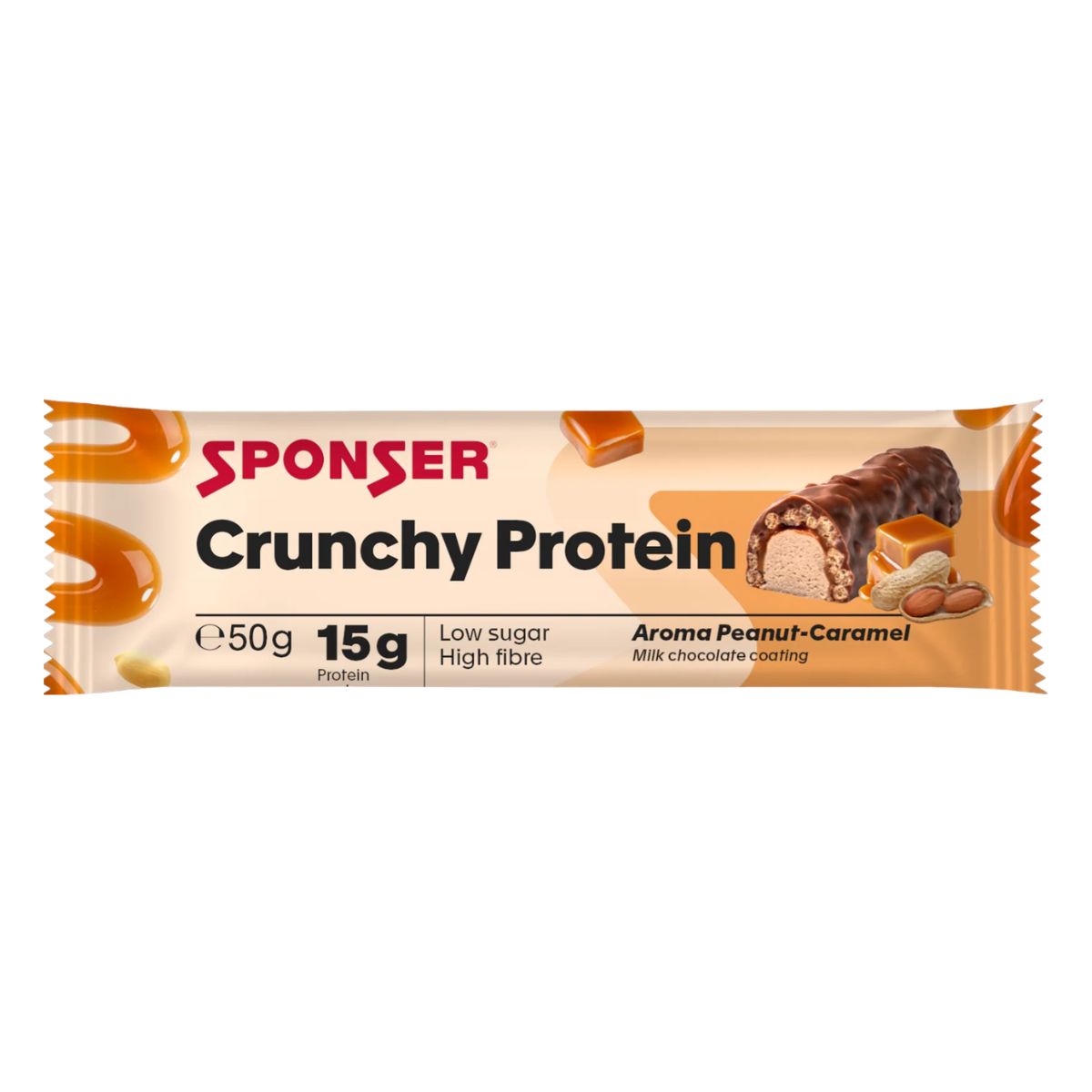 Sponser Crunchy Protein Bar Erdnuss Karamell 50 g
