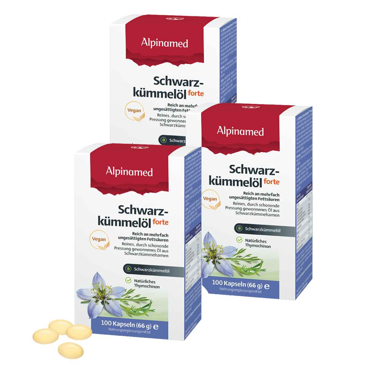 Alpinamed huile de cumin noir Forte gélules 3x 100