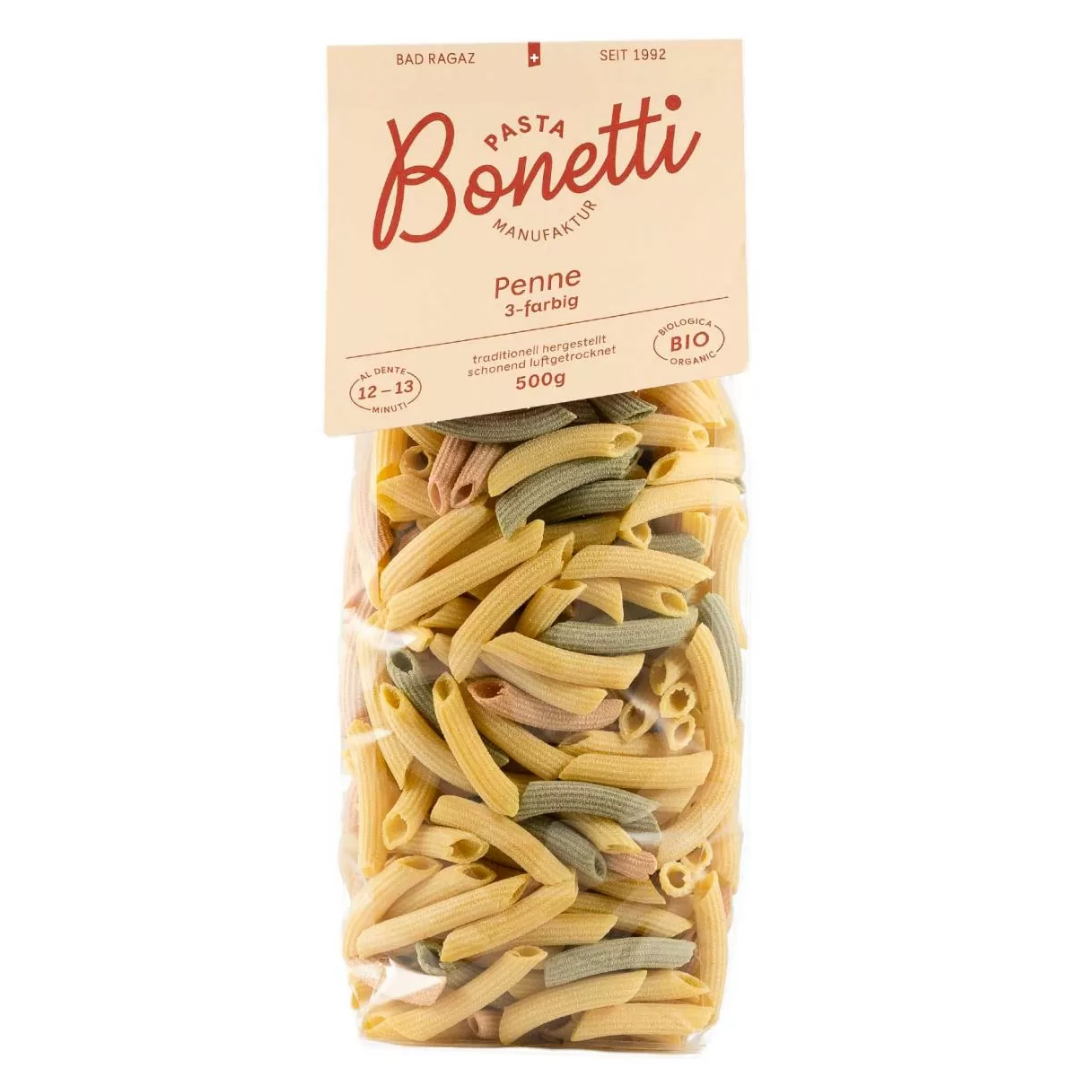 BONETTI Bio Penne 3-farbig 500 g BONETTI Bio Penne 3-farbig 500 g