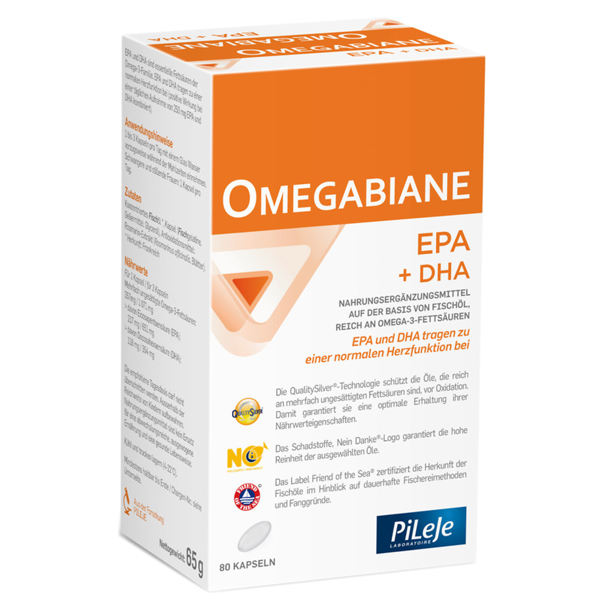 Omegabiane EPA + DHA Kapseln 621 mg Blister 80 Stück