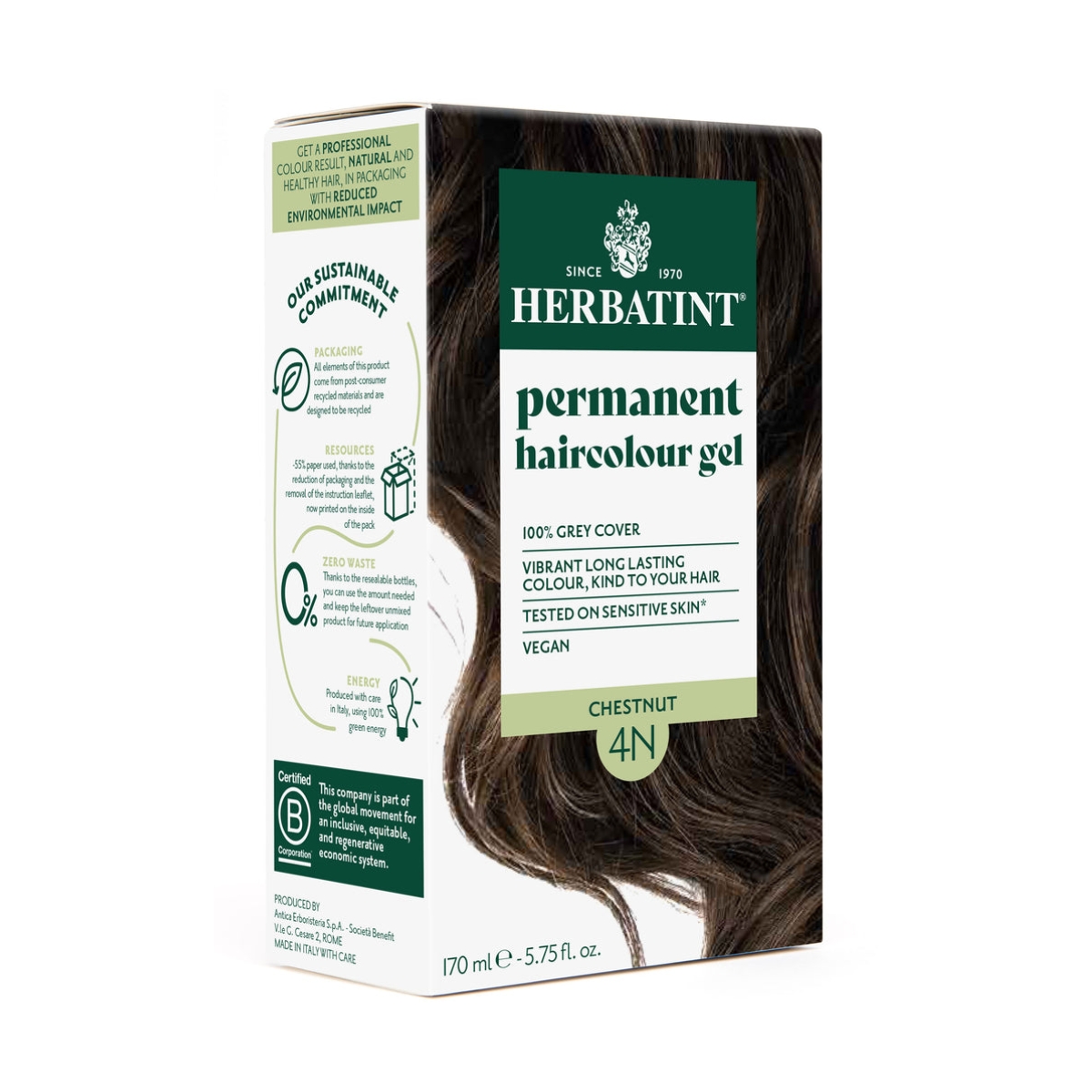HERBATINT Haarfärbegel 4N Kastanienbraun 170 ml HERBATINT Haarfärbegel 4N Kastanienbraun 170 ml