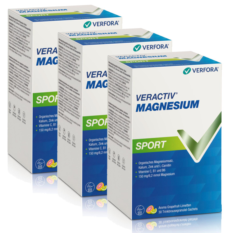 Veractiv Magnesium Sport Beutel 3x 30 Stück