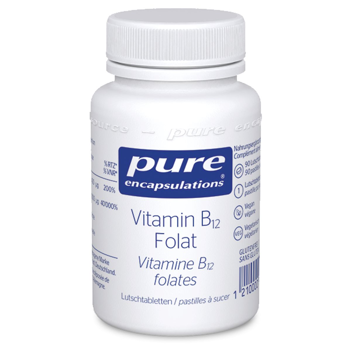 Pure Vitamin B12 Folat Lutschtabletten Dose 90 Stück Pure Vitamin B12 Folat Lutschtabletten Dose 90 Stück