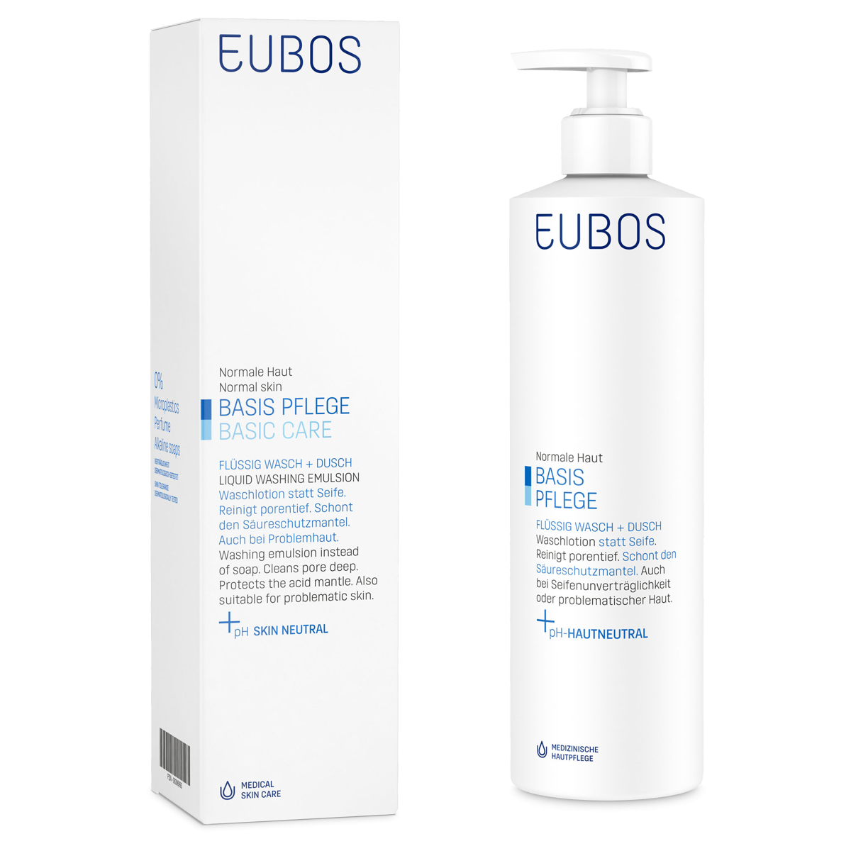 Eubos Seife liquid unparfümiert blau Dosierspender 400 ml