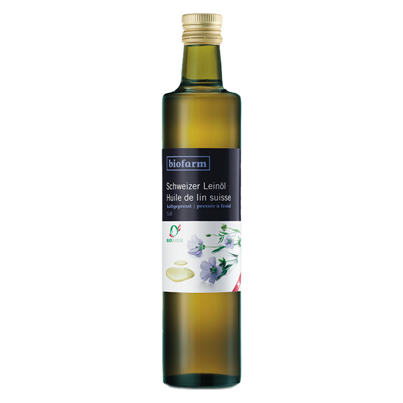 Biofarm Leinöl CH Knospe Bio Suisse Flasche 5 dl Biofarm Leinöl CH Knospe Bio Suisse Flasche 5 dl