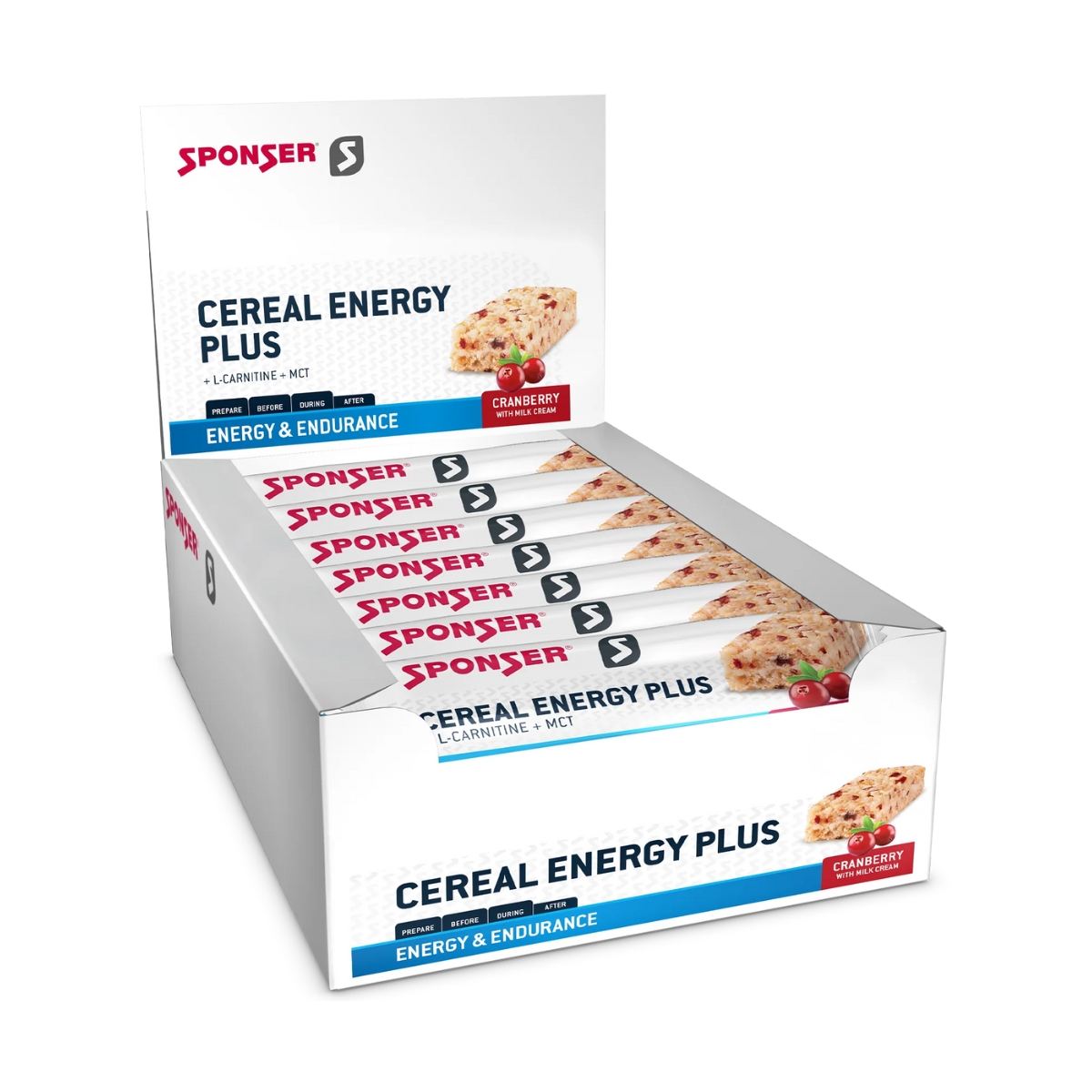 Sponser Cereal Energy Plus Bar Cranberry 40 g Display