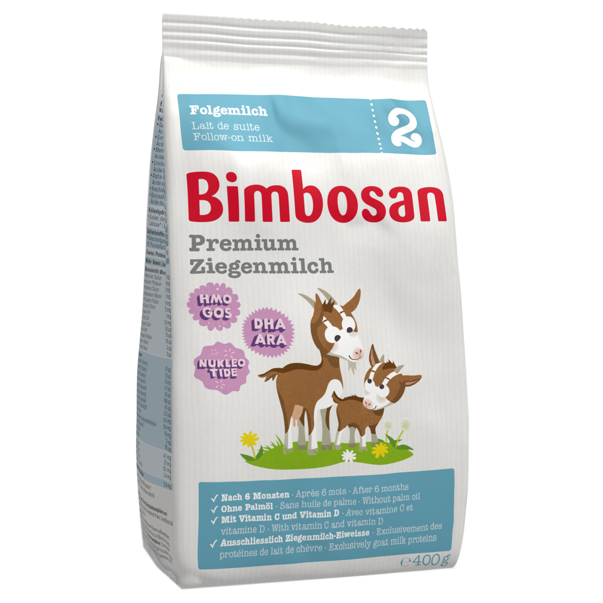 Bimbosan Premium Ziegenmilch 2 refill Beutel 400 g