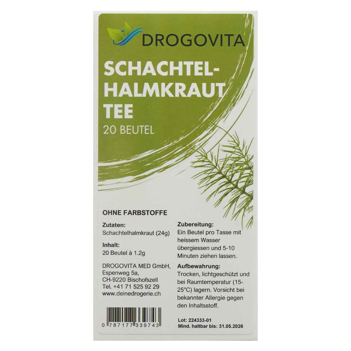 DROGOVITA Tisane Prêle Sachets 20 pièces DROGOVITA Tisane Prêle Sachets 20 pièces