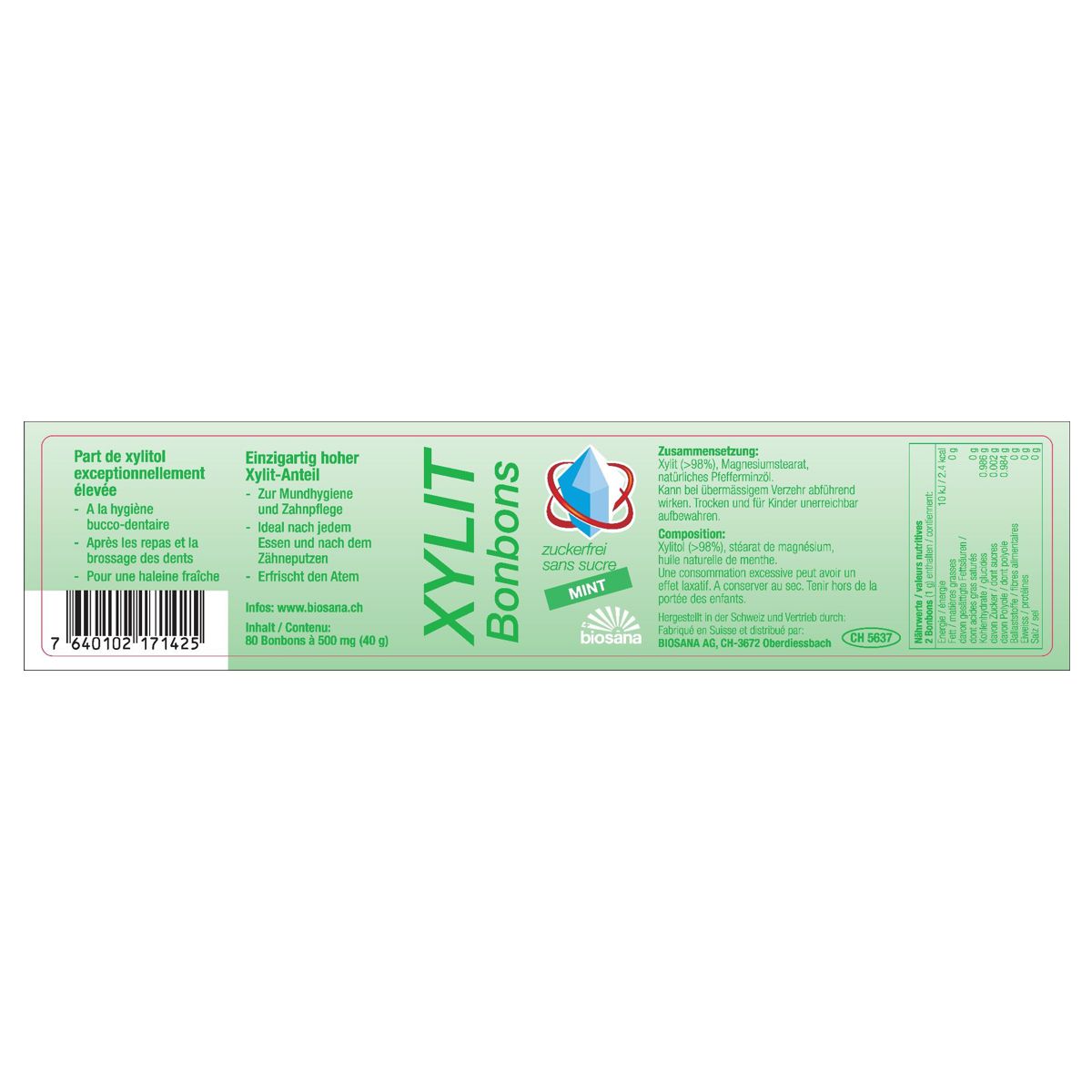 Biosana Xylit Bonbons Mint 80 Stück Biosana Xylit Bonbons Mint 80 Stück