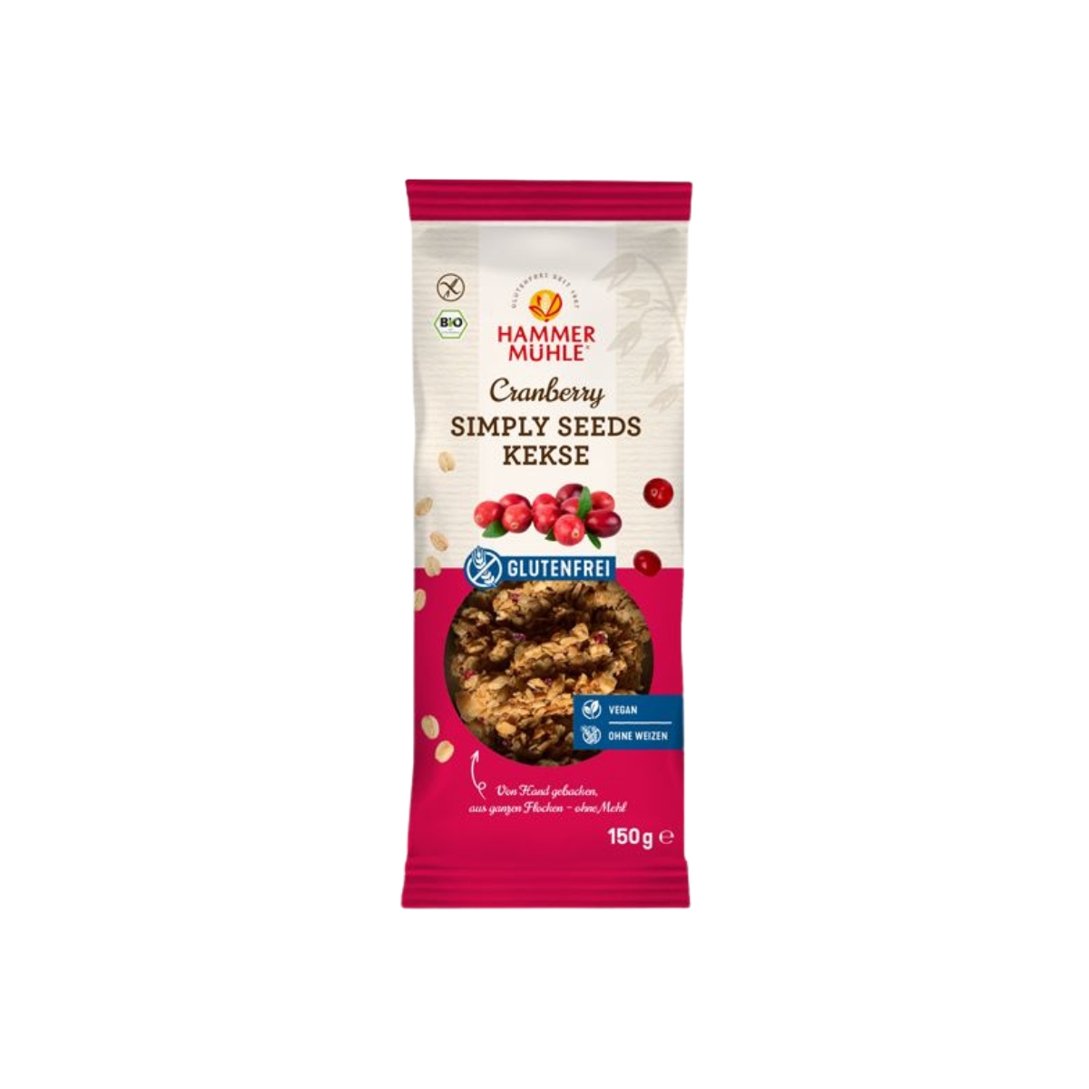 Hammermühle Simply Seeds Kekse Cranberry glutenfrei 150 g Hammermühle Simply Seeds Kekse Cranberry glutenfrei 150 g