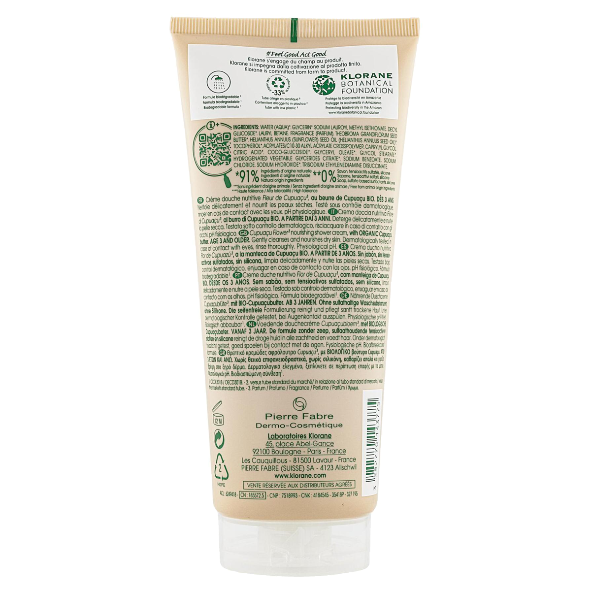 Klorane Duschcreme Cupuacublüte 200 ml