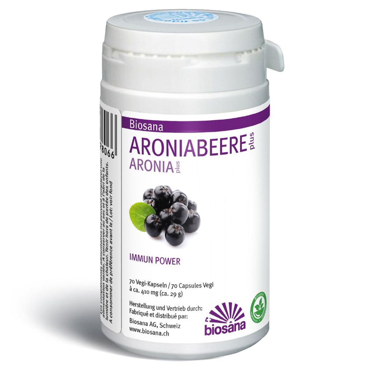 Biosana Aroniabeere plus Kapseln Dose 70 Stück Biosana Aroniabeere plus Kapseln Dose 70 Stück