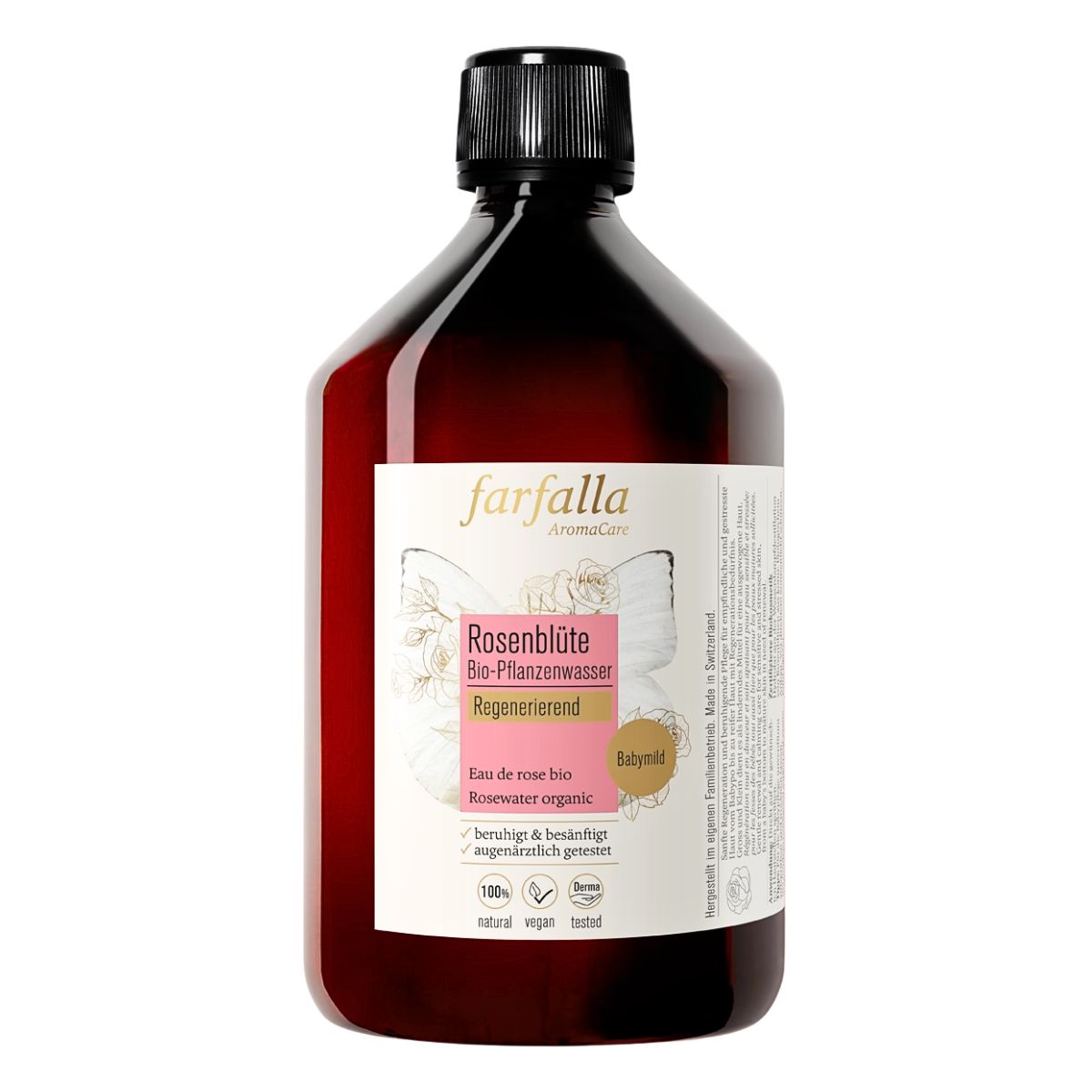 Farfalla Bio-Pflanzenwasser Rosenblüte 500 ml