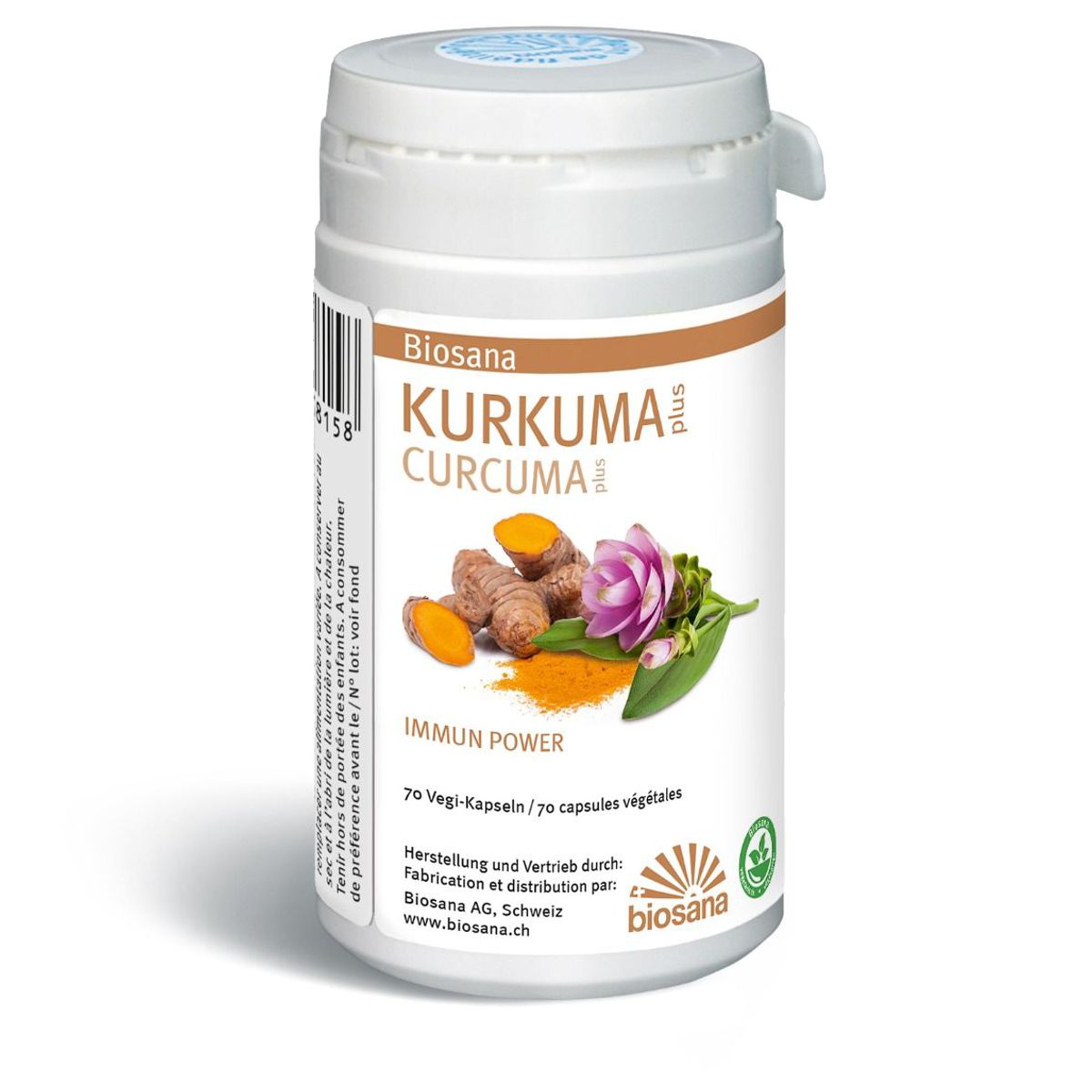 Biosana Kurkuma plus Kapseln Dose 70 Stück Biosana Kurkuma plus Kapseln Dose 70 Stück