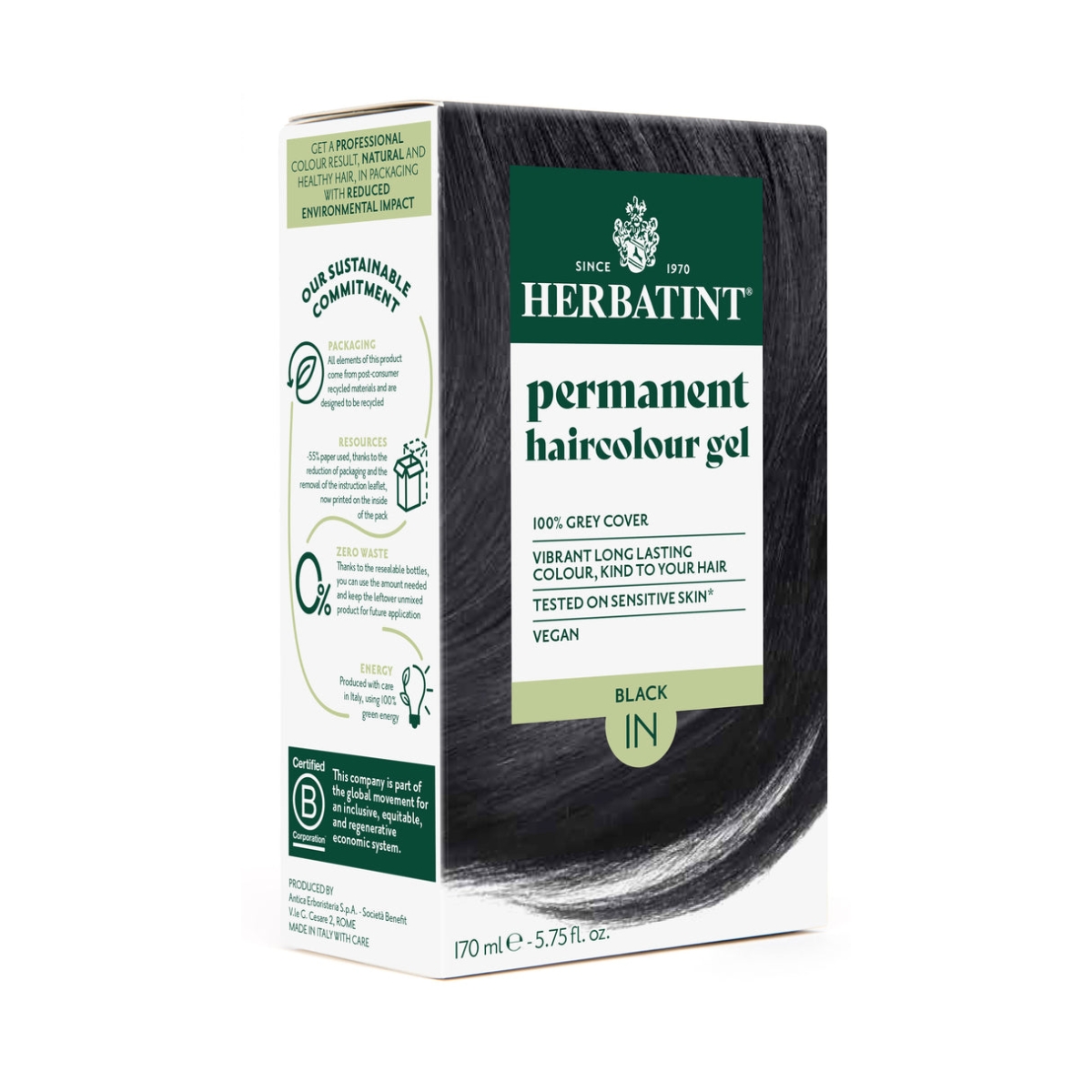 HERBATINT Haarfärbegel 1N Schwarz 170 ml