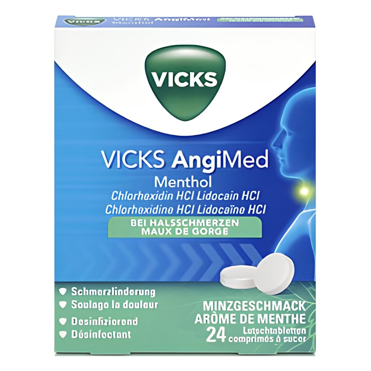 Vicks AngiMed Lutschtabletten Menthol 24 Stück