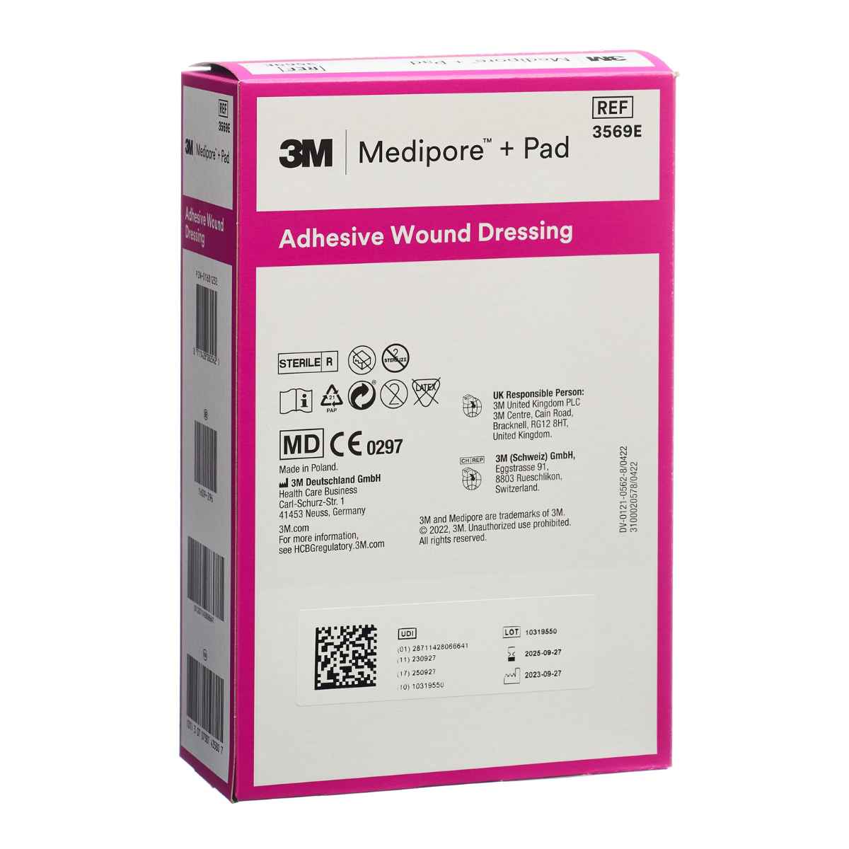 Image of 3M MEDIPORE+PAD 10x15cm Wundkissen 5x10.5cm 25 Stück