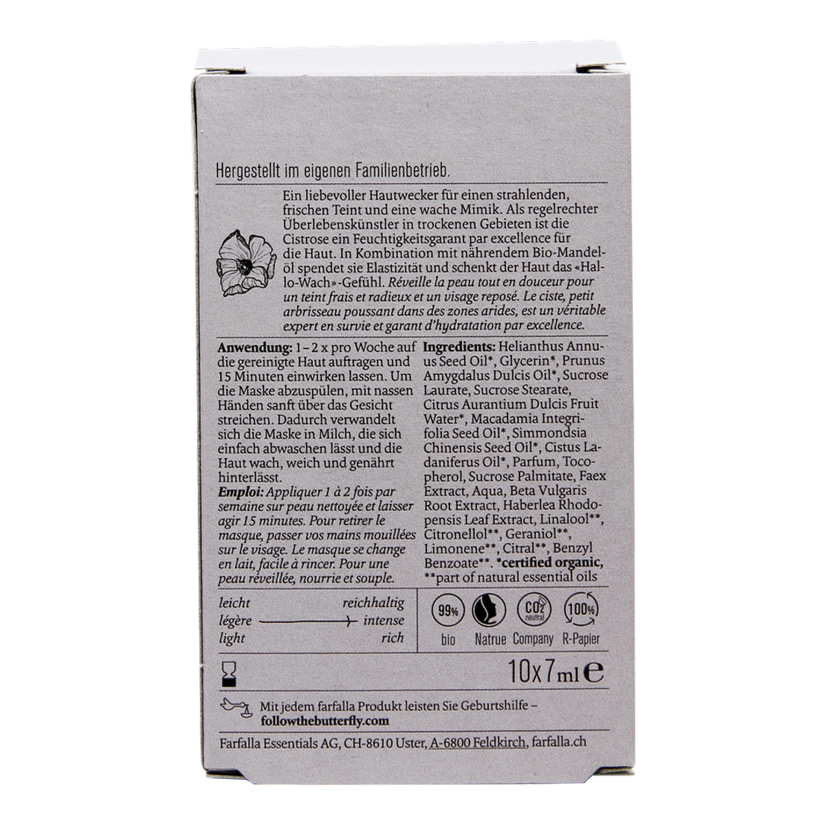 FARFALLA SOS Anti-Müdigkeitsmaske Cistrose 10 x 7 ml FARFALLA SOS Anti-Müdigkeitsmaske Cistrose 10 x 7 ml