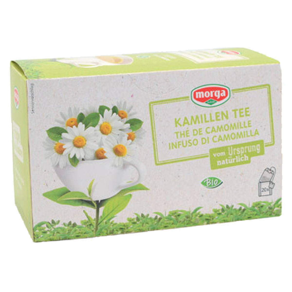 Morga Kamillen Tee mit Hüllen Bio Beutel 20 Stück Morga Kamillen Tee mit Hüllen Bio Beutel 20 Stück