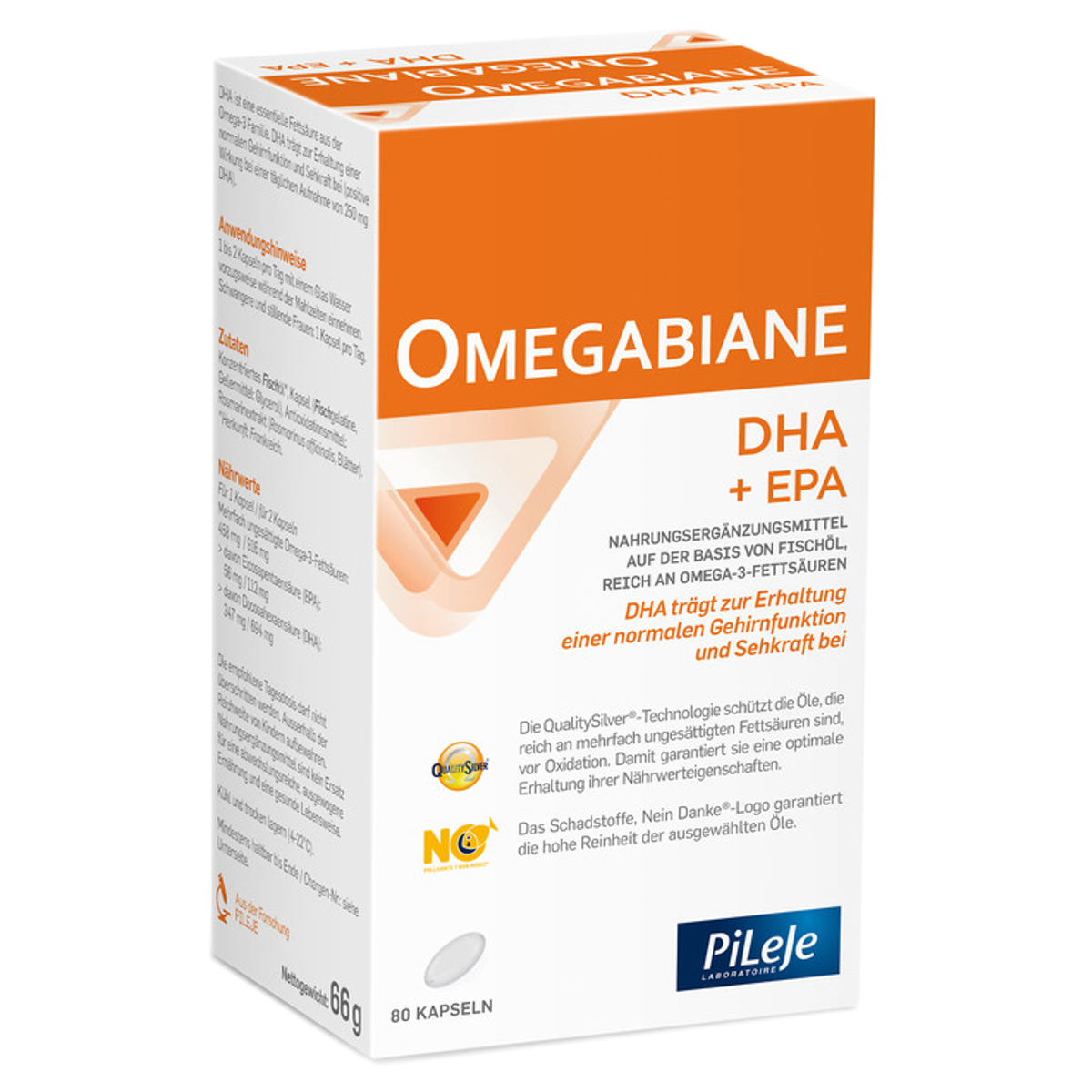 Omegabiane DHA + EPA Kapseln Blister 80 Stück