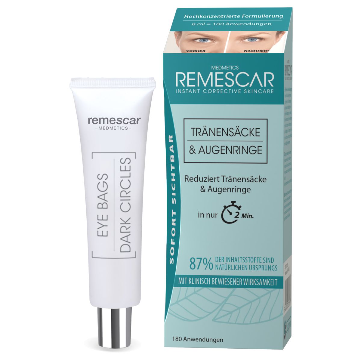 Remescar Augenpflege - Reduziert Tränensäcke & Augenringe in nur 2 Minuten