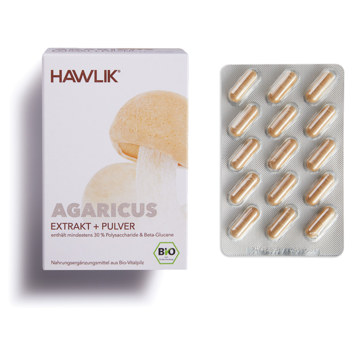 Hawlik Agaricus Extrakt + Pulver Kapseln 120 Stück Hawlik Agaricus Extrakt + Pulver Kapseln 120 Stück