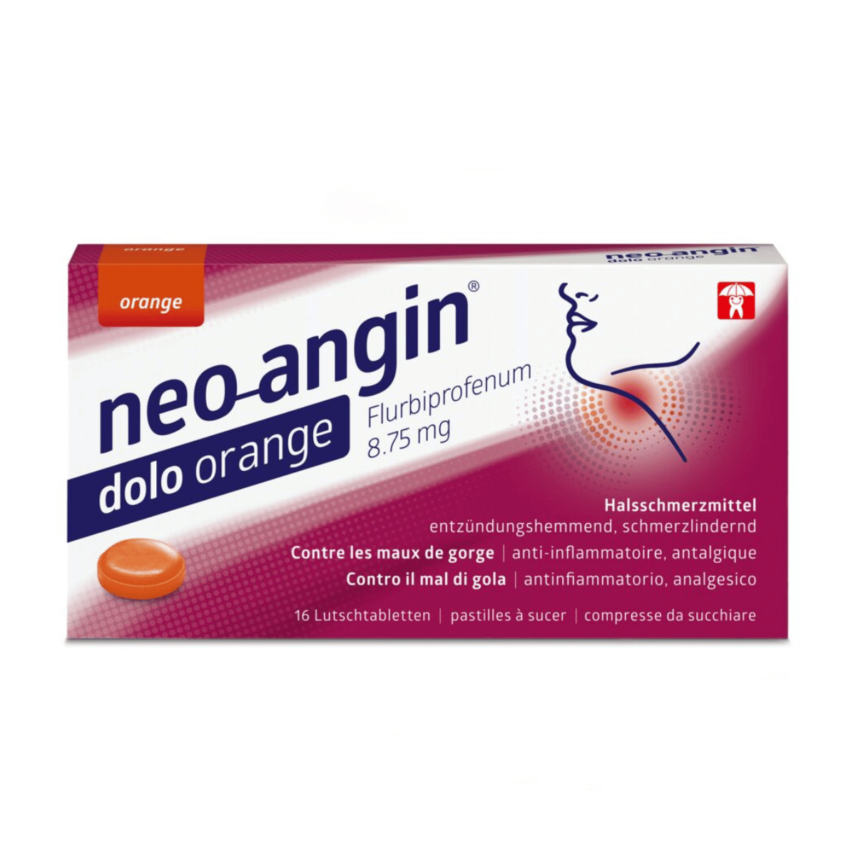 Neo-Angin dolo Lutschtabletten 8.75 mg Orange 16 Stück