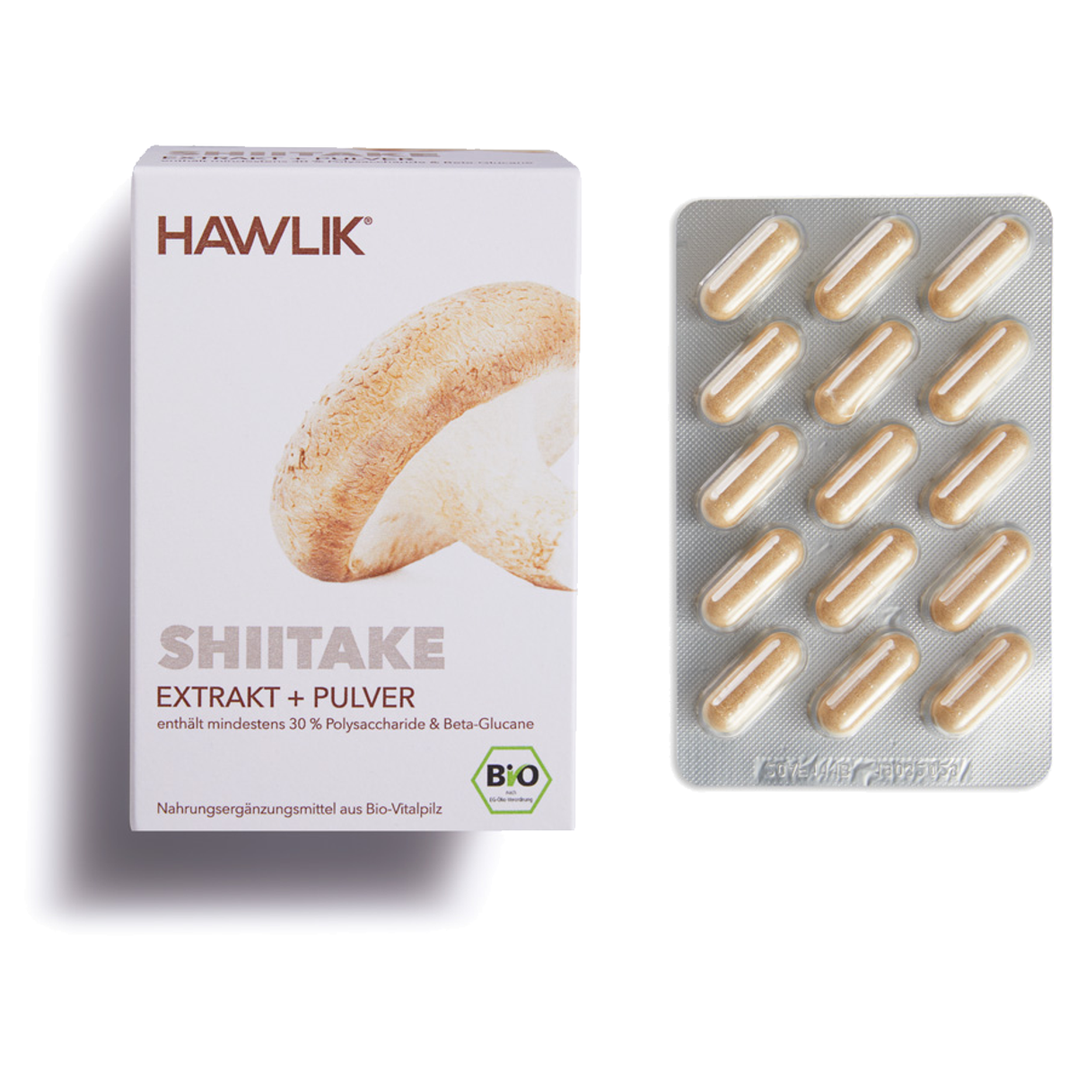 Hawlik Bio Shiitake Extrakt + Pulver Kapseln 120 Stück