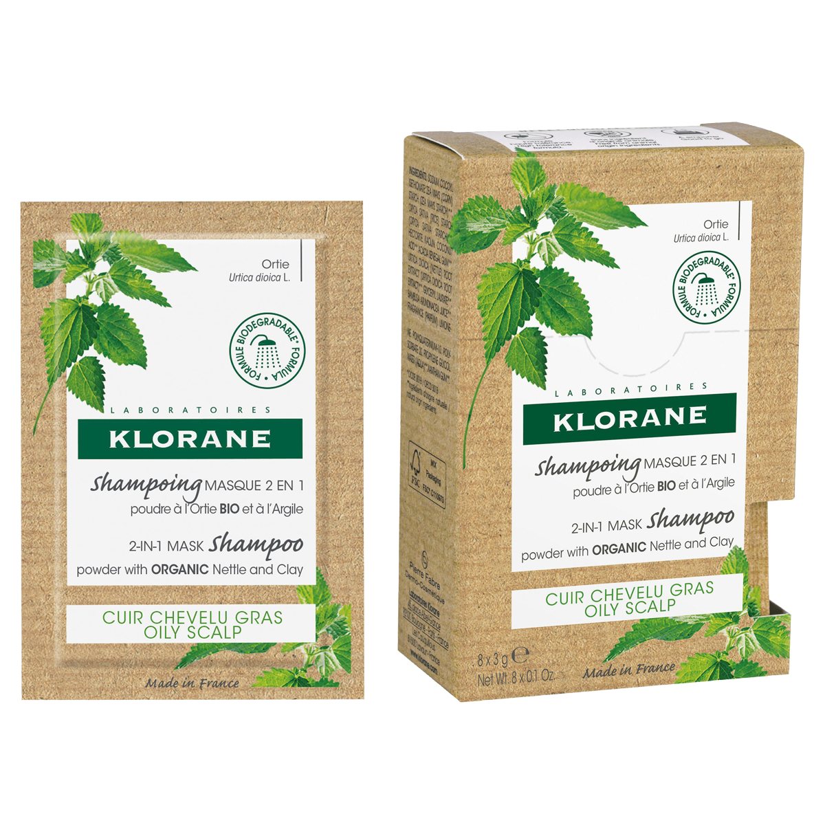 Klorane Maske Shampoo Brennnessel Bio 8 x 3 g