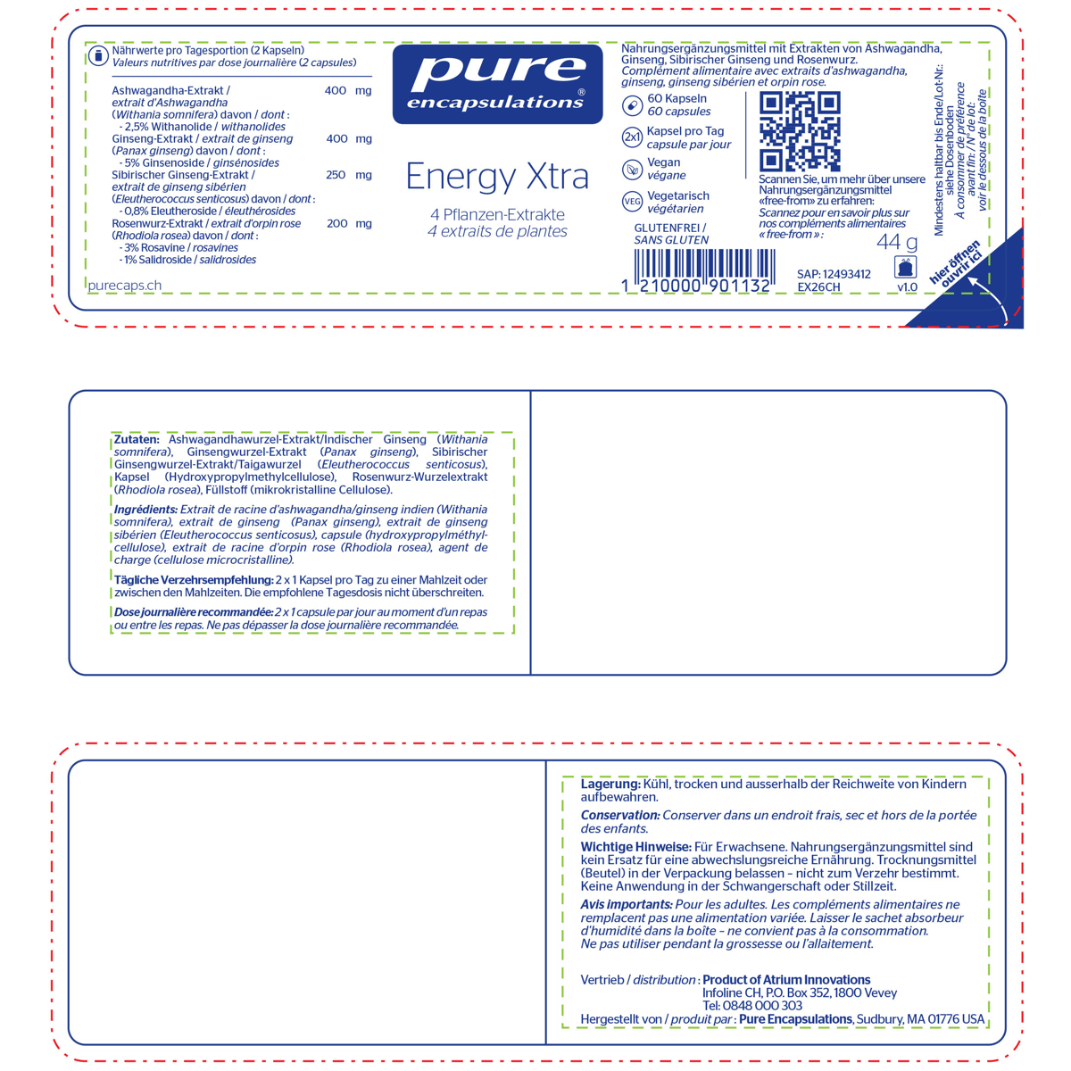PURE Energy Xtra Kapseln 60 Stück PURE Energy Xtra Kapseln 60 Stück