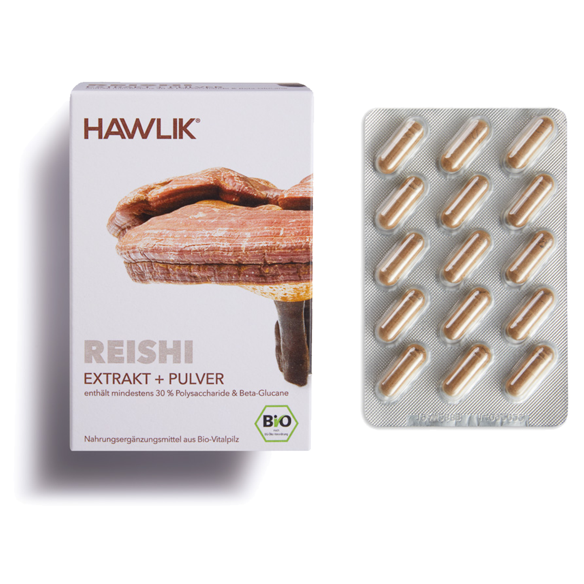Hawlik Bio Reishi Extrakt + Pulver Kapseln 120 Stück Hawlik Bio Reishi Extrakt + Pulver Kapseln 120 Stück