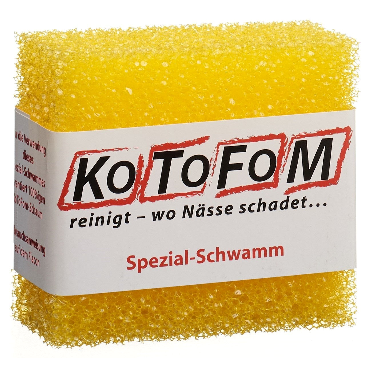 Kotofom Spezial-Schwamm reinigt, wo Nässe schadet