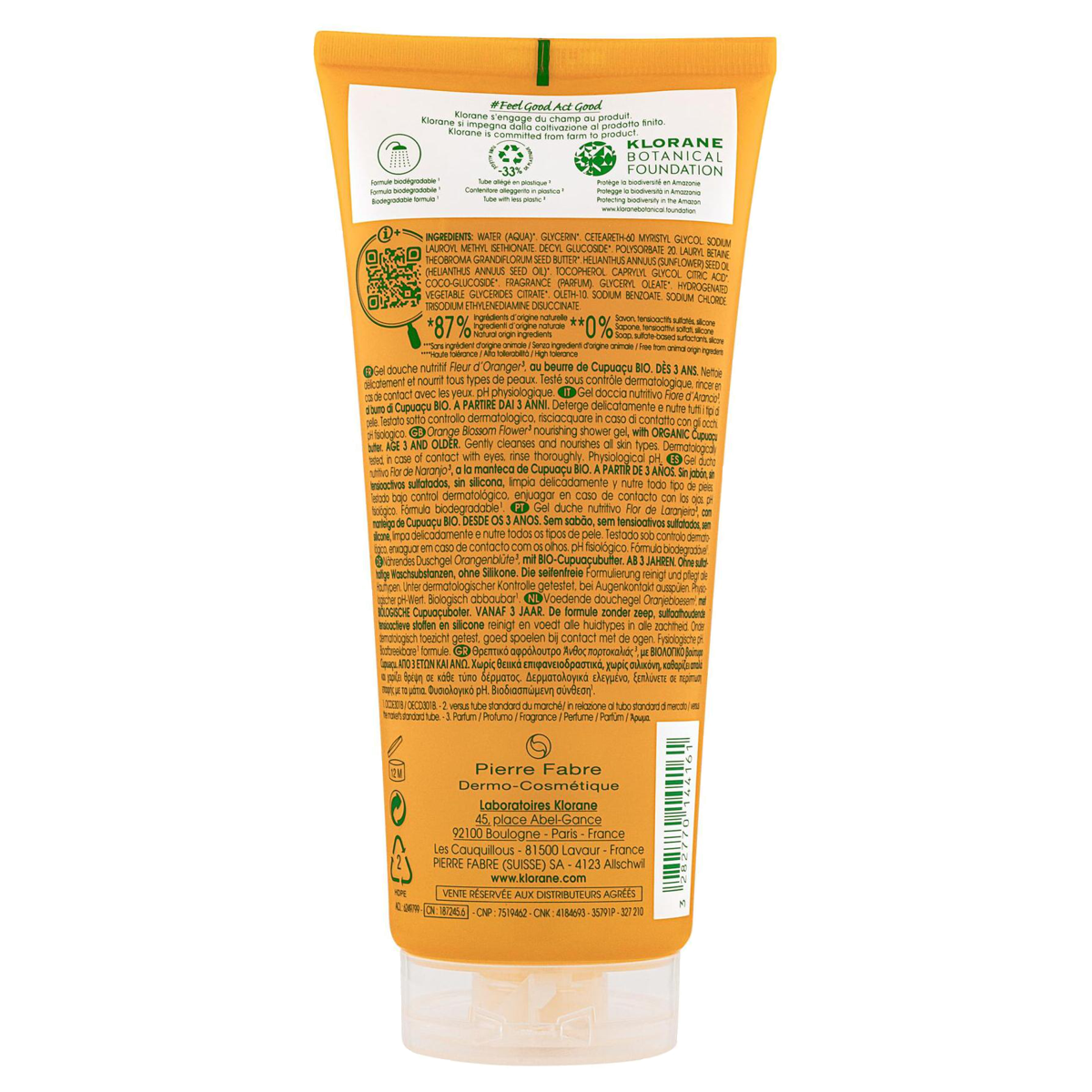 Klorane Duschgel Orangenblüte 200 ml
