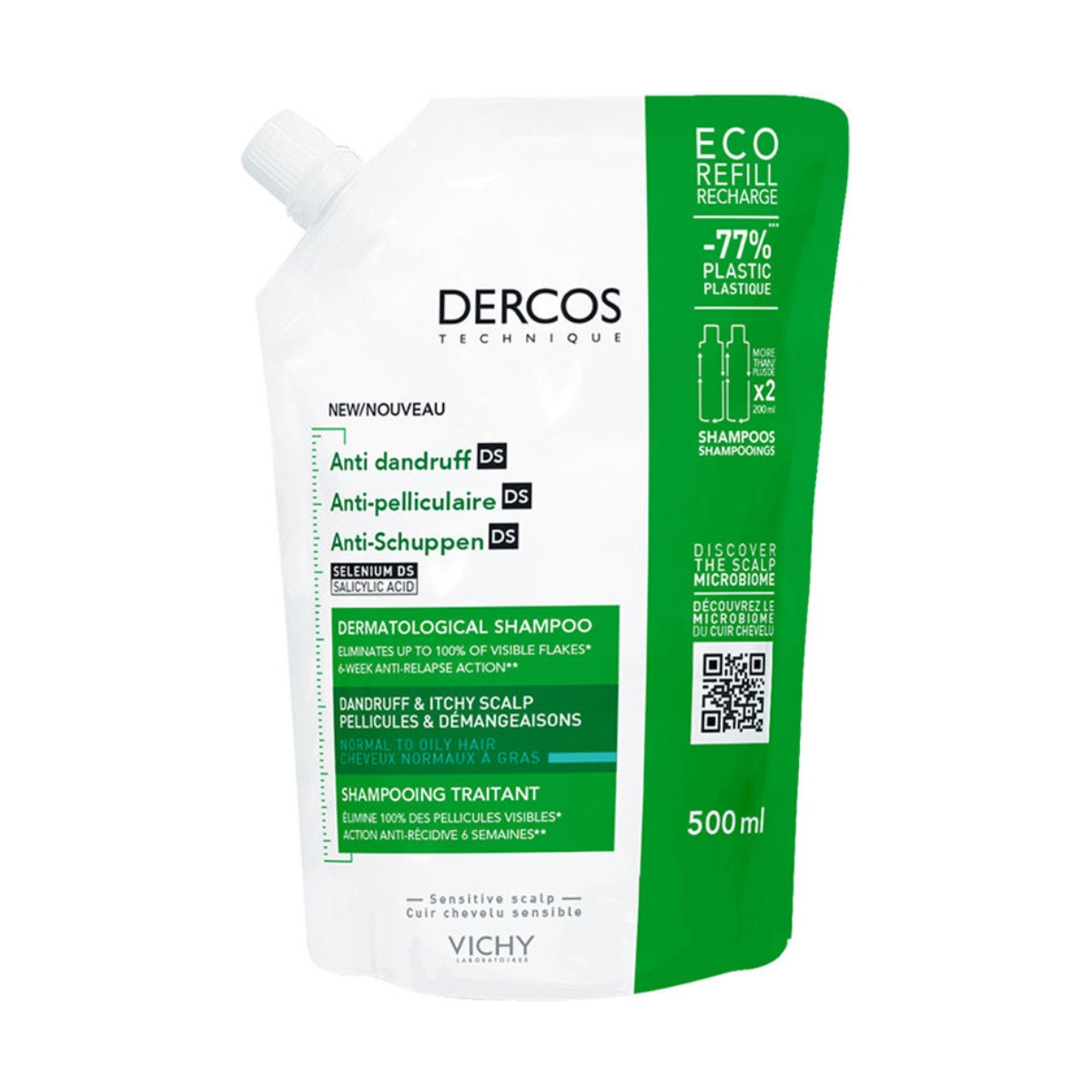 Vichy Dercos Anti dandruff DS Shampoo fettige Haare refill 500 ml Vichy Dercos Anti dandruff DS Shampoo fettige Haare refill 500 ml