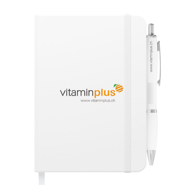 Vitaminplus Notizbuch A6 mit Kugelschreiber