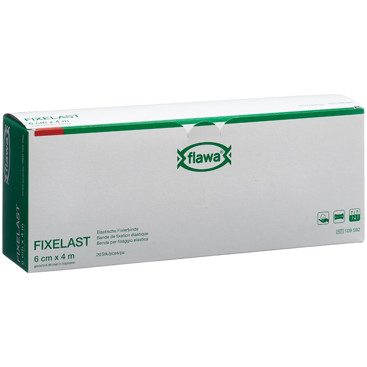 Image of Flawa Fixelast Fixierbinde 6 cm x 4 m in Cellux 20 Stück