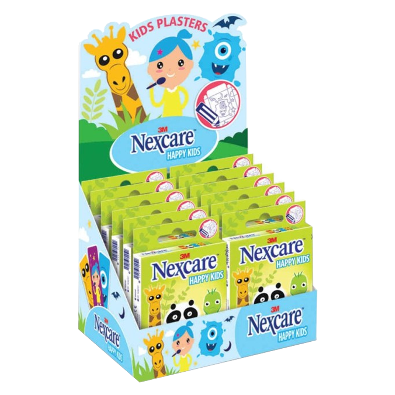 3M NEXCARE Kinderpflaster Happy Kids Animals Display 12 Stück
