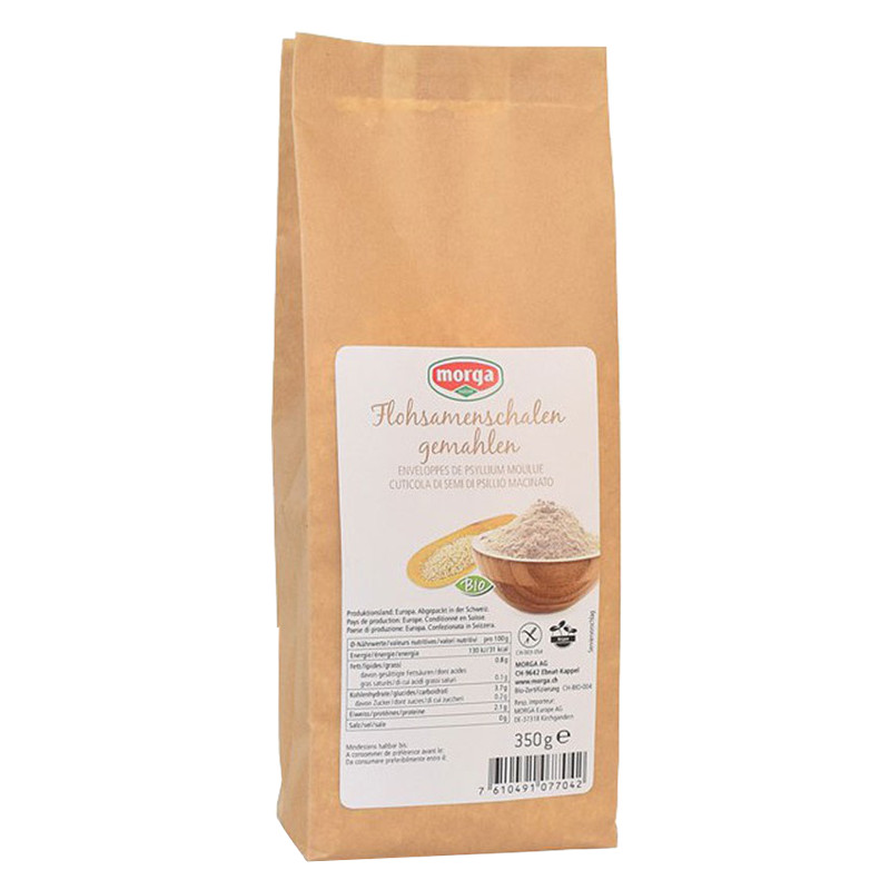 MORGA Flohsamenschalen gemahlen glutenfrei Bio 350 g MORGA Flohsamenschalen gemahlen glutenfrei Bio 350 g