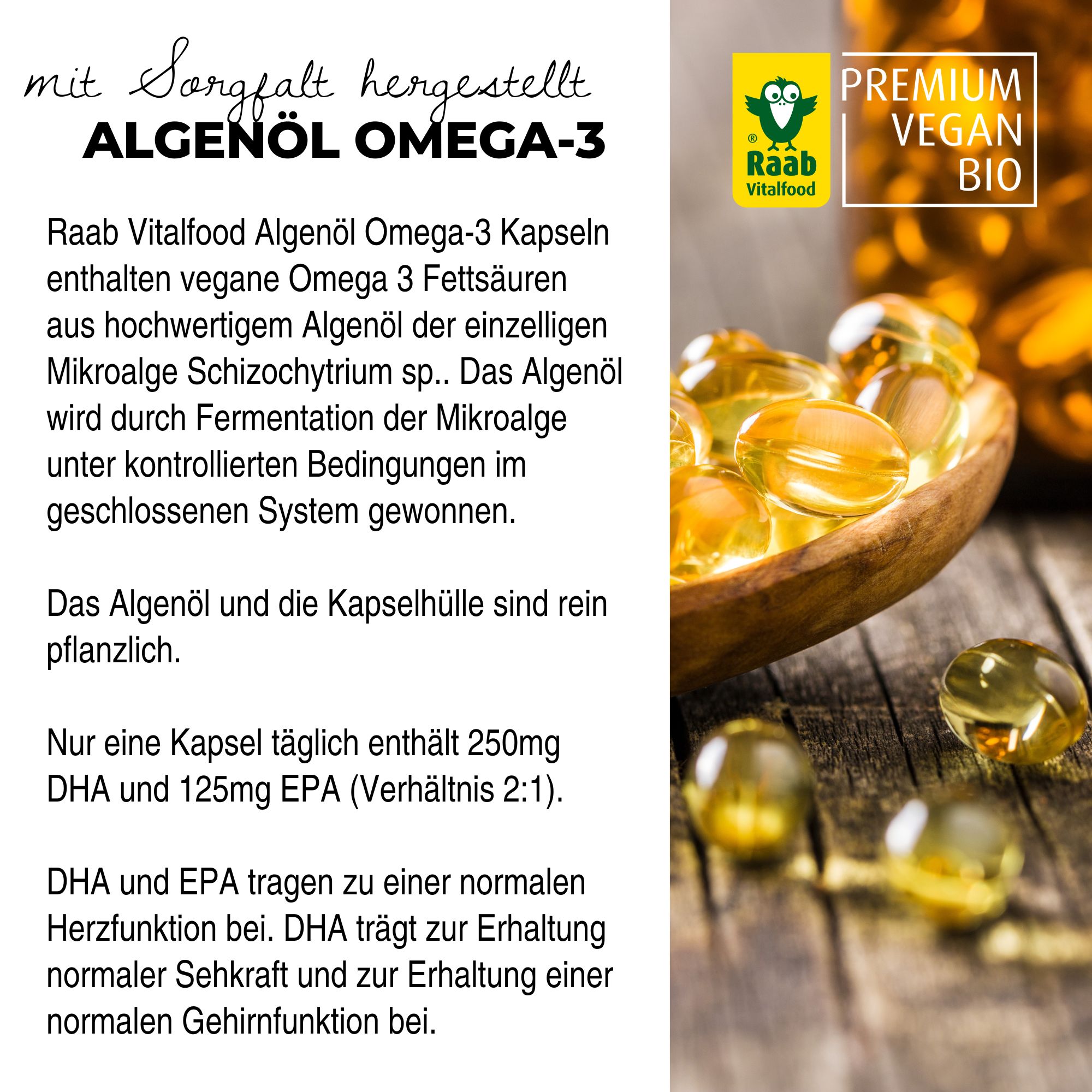 Raab Algenöl Omega-3 Kapseln 30 Stück