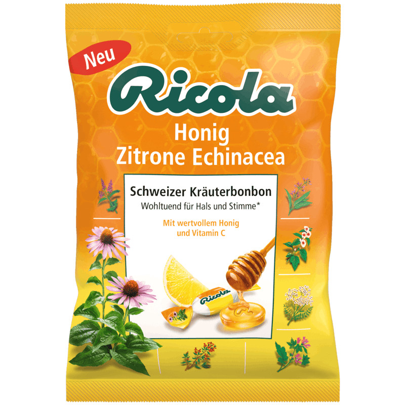 Ricola Echinacea Honig Zitrone mit Zucker 75 g Ricola Echinacea Honig Zitrone mit Zucker 75 g
